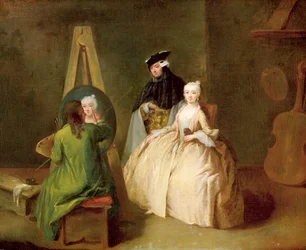 Taiteilijan ateljee, noin 1746